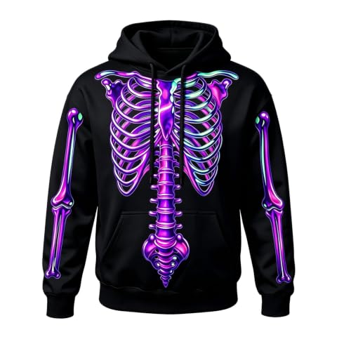 Hoodies for Men Halloween Spooky Castle Pumpkin Hoodie Y2k Casual Long Sleeve Pullover Streetwear Sweatshirt 2026 Black - image 1