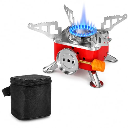 Image of Magnova Portable Cooking Gas Stove, Outdoor Camping Stove with Piezo Ignition & Storage Case, Stainless Steel Adjustable Flame & Foldable Mini Gas Stove for Traveling, BBQ, Trekking, Emergency Use