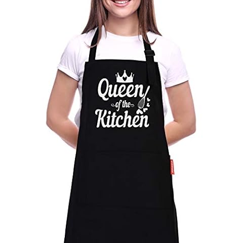 APRONPANDA Funny Kitchen Cooking Baking Aprons for Women, Adjustable Bib Chef Apron with 2 Pockets, Christmas Gifts, Birthday Apron Gifts for Mom Wife Girlfriend Aunt Grandma, Cooking Gifts for Women Cover
