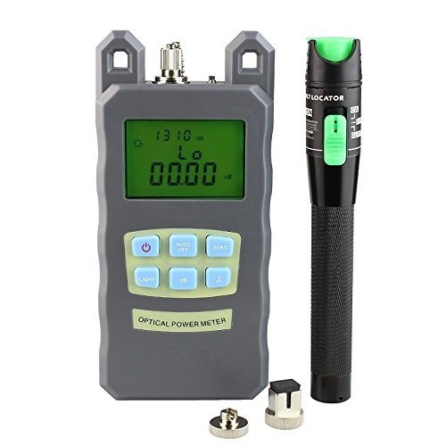 Goeco -70 to +10dbm Fiber Optic Cable Tester FC SC & 2.5mm 20mw Red Light Visual Fault Locator with Sc and Fc Connector