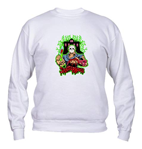  Felpa Uomo Girocollo Basic Top qualità Top vestibilità - Splatterhouse - Divertente Humor Made in Italy (Bianco, M)
