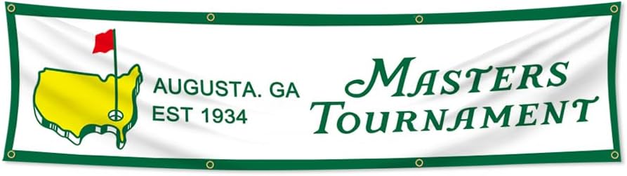 FlagaraFlagara 2x8ft Flag Banner Compatible with Masters Golf Man Cave Outdoor Decor Vibrant Colors HD Printing 150D Polyester