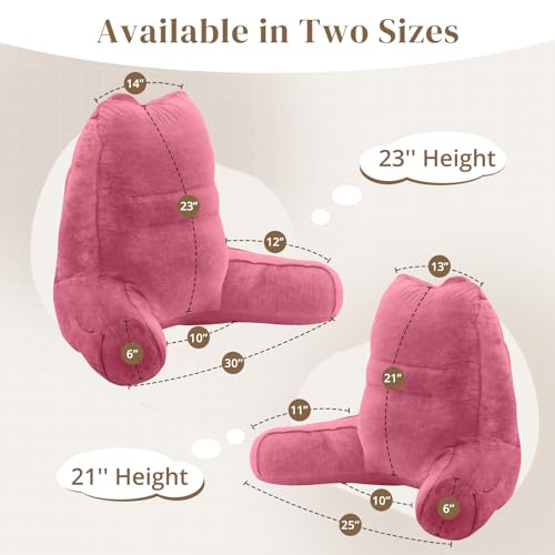 Image of Sasttie Reading Pillow for Bed, Back Pillow for Sitting Up, Rose Pink