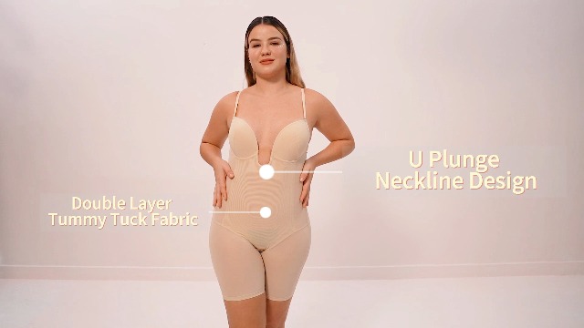 Slimers Body shaper voor vrouwen, buikcontrole, U-hals, open rug