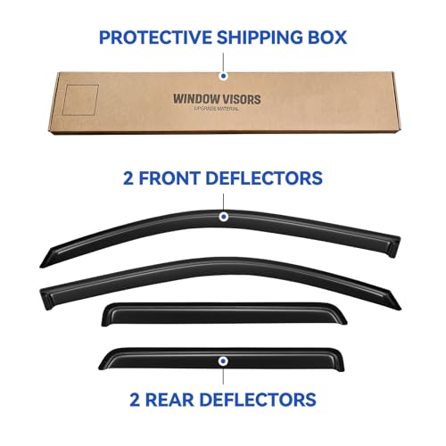 Image of Window Visors Rain Guards for 2002-2009 Chevy Trailblazer, Out-Channel Window Vent Wind Deflectors Visors Shades for 2006-2009 Trailblazer SS