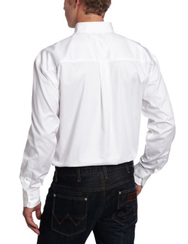 Wrangler Men's Western George Strait One Pocket Button Long Sleeve Woven Shirt,White,XL