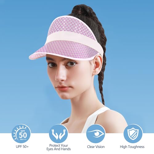 Image of Surkat Plastics Clear Sun Visors UV Protection Hat Cap Headwear Sunhat for Golf Tennis Beach Cycle