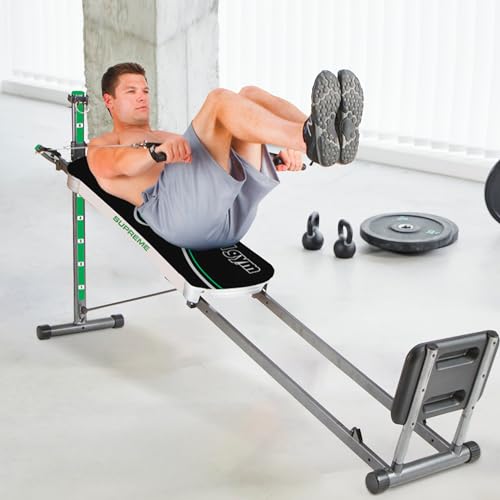 Total Gym APEX Versatile Full Body Training Home Gym Machine, 12 Resistance Levels, w/ Leg Pull, 2 Ankle Cuffs, & AbCrunch Accessory, Black/Green - Thumbnail 5