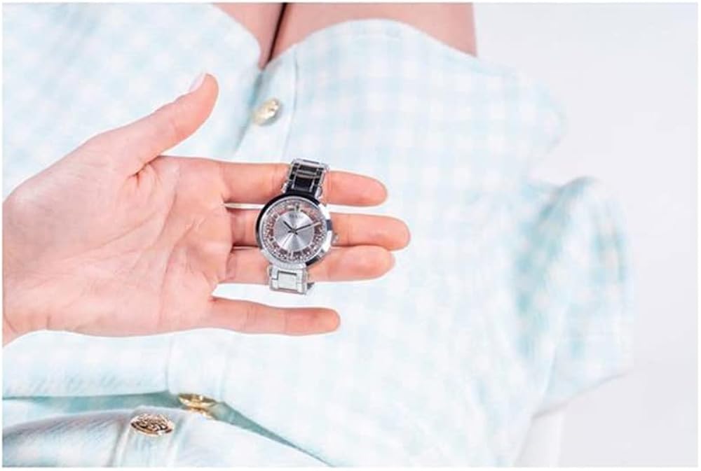 Miniatura 8 de GUESS Reloj para mujer de 1.299in, correa plateada con esfera plateada y caja plateada, Tono plateado