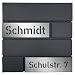 Produktbild AlbersDesign - Personalisierter Design Briefkasten individuell mit Name/Anthrazit (RAL7016) - mit individuellen Edelstahl-Schildern