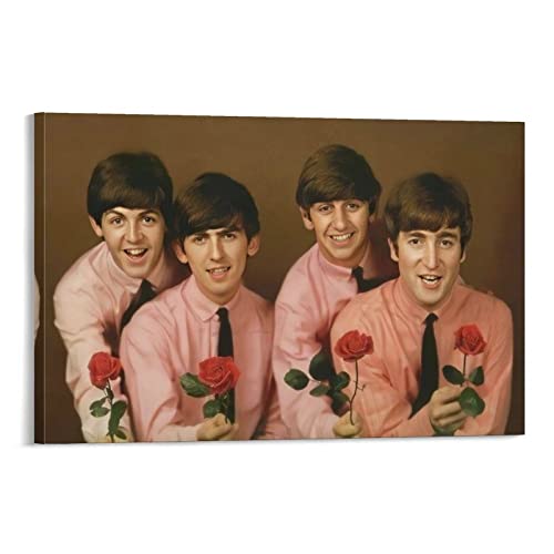 LORGL The Beatles Poster d’art vintage sur toile – Décoration murale moderne pour chambre à coucher – 50 x 75 cm - Les Beatles, Paul McCartney, John Lennon, RIngo Starr, George Harrison LORGL The Beatles Poster d'art vintage sur toile - Décoration murale moderne pour chambre à coucher - 50 x 75 cm