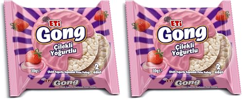 Gong Çilekli Yoğurtlu Kaplamalı Pirinç Patlağı 30 g (2 paketi)