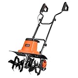 VEVOR Elektro Bodenhacke 45 cm Arbeitsbreite, 22 cm Arbeitstiefe, 1500 W Motorhacke, Bodenkrümler, Kultivator mit Stahlzinken & Klappbarem Führungsholm, Gartenfräse für Rasen-, Hof- & Gartenpflege