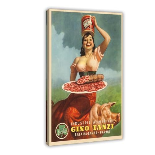 Affiche vintage Prosciutto di Parma souvenir d'Italie en impression sur toile unique