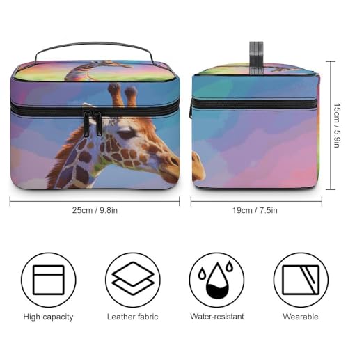 Bolsa de maquillaje impermeable y portátil con compartimentos organizadores 2