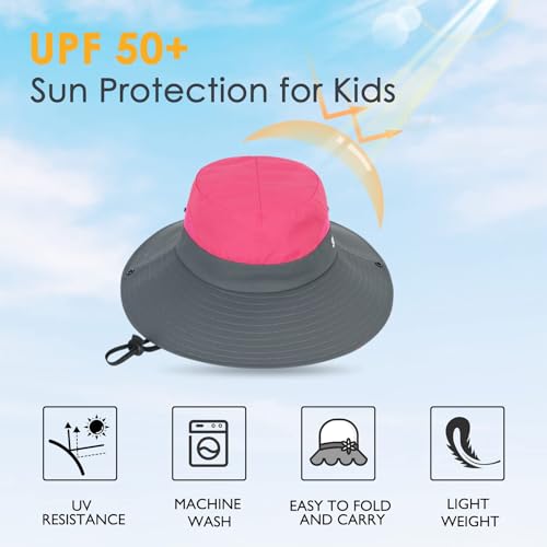 Zando MNFUXTY125S4567A031P Kids Fishing Bucket Hat With Ponytail Hole Upf 50+ Girls Sun Hat Wide Brim Kids Sun Protective Hats Adjustable Safari Hats thumb #4