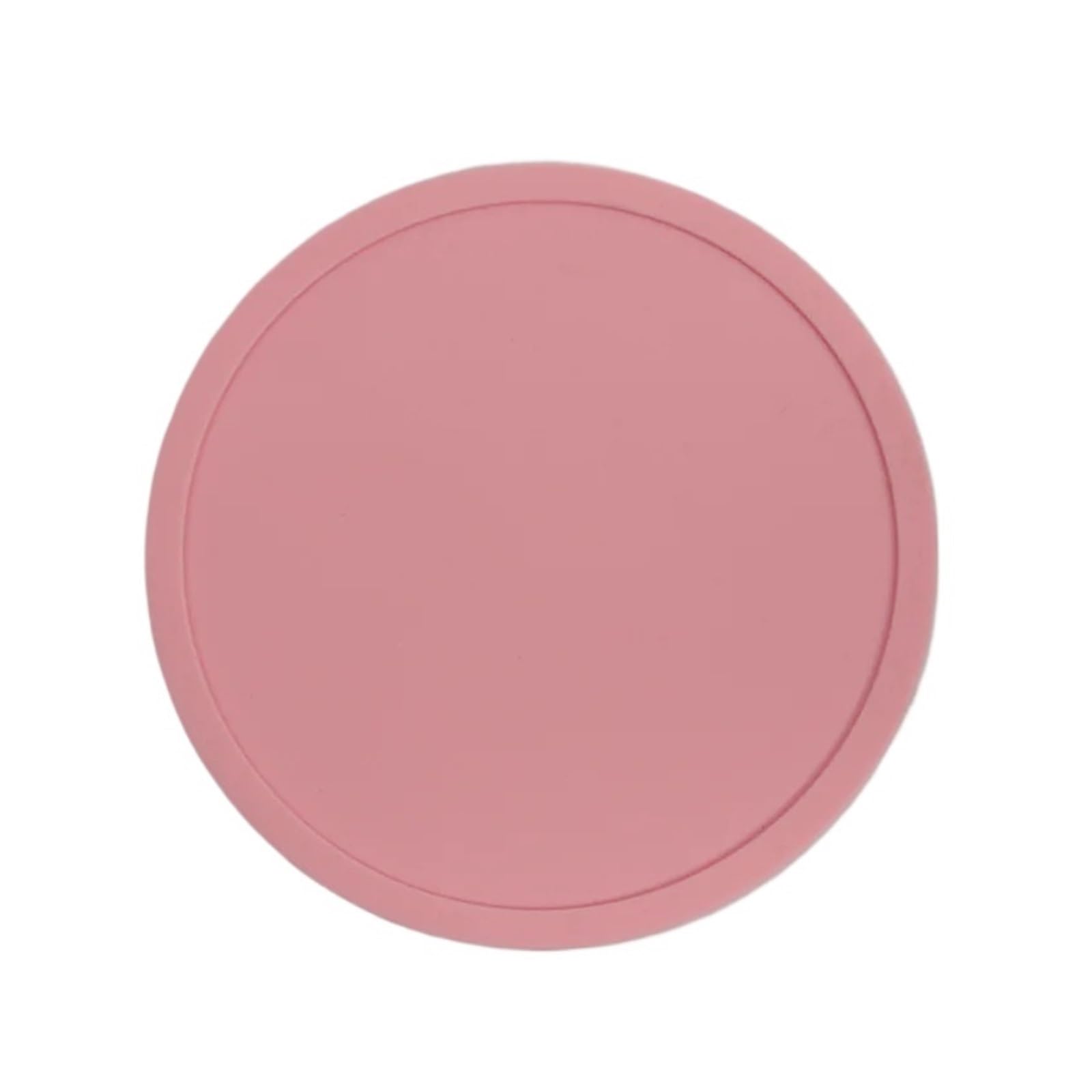 1pc 3.9 Inch Colorful Silicone Coasters Heat Resistant Tea Cup Mat Lots Drink Coffee Mug Glass Beverage(Pink)