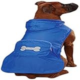 Casual Canine Fleece-Lined Stowaway Rain Jacket for Dogs, 10' XS, Blue
