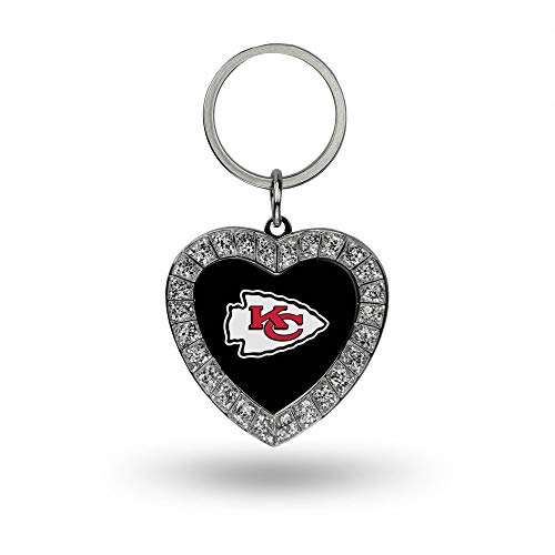 Image of Rico Industries NFL Football Rhinestone Heart Keychain - Great Accessory