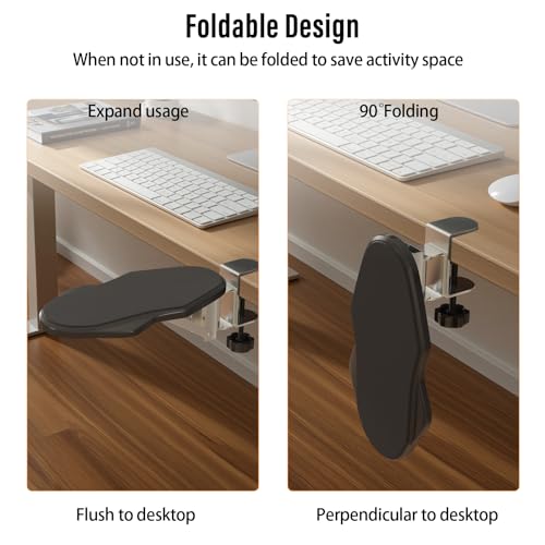 VibeNest Ergonomic Arm/Elbow Rest for Desk, Foldable Rotating Black by VibeNest - Image 7