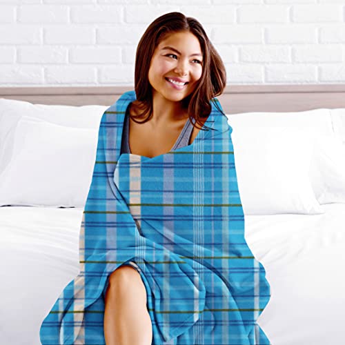 Image of VAS COLLECTION - 300 TC All Season Solid /Plain Lightweight Polar Fleece Double Bed Blanket (230 x 230 cm - All Blue, Breathable)