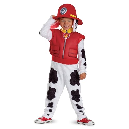 Disguise Paw Patrol Marshall Toddler Costume Deluxe Official Paw Patrol Marshall Outfit with Headpiece and Pack Child Size (4-6)