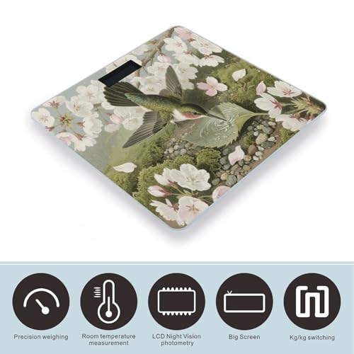 Báscula Digital de Baño Spring Hummingbirds de Vidrio Templado miniatura 3