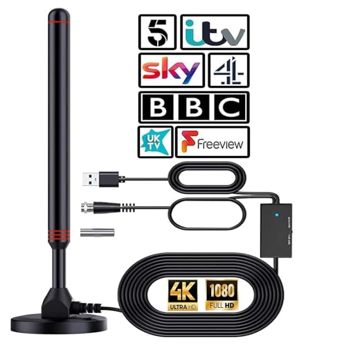 2024 Indoor/Outdoor TV Aerial with Magnetic Base