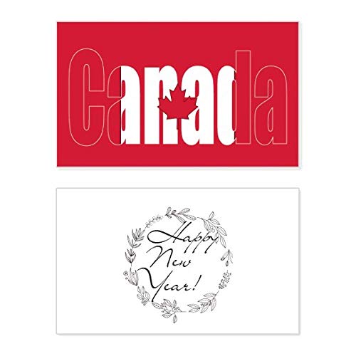 Tarjeta conmemorativa de Año Nuevo de Canadá: diseño exclusivo con bandera para felicitación