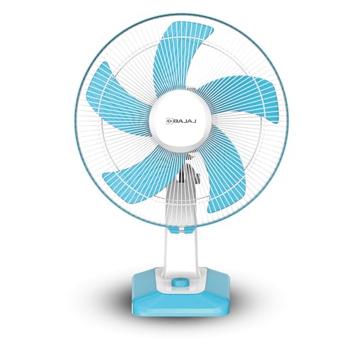 Bajaj Penta Robusto 400MM Oscillating Table Fan For Home | DuraBreezeTM Technology | Power Of 5 Blades | 100% Copper Motor | High Air Delivery |...