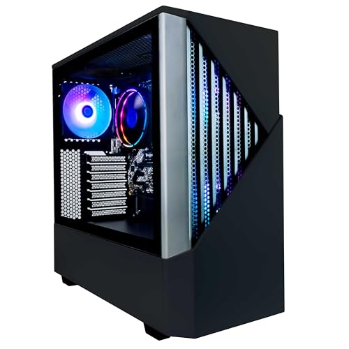Periphio Dark Castle Prebuilt Gaming PC - AMD Ryzen 5 5600G CPU (4.4GHz Turbo) | Radeon Vega 7 iGPU...