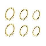 JSDDE 16G Stainless Steel Hinged Clicker Earrings Nose Clicker Ring Hoop Septum Lip Tragus Earring Cartilage Helix Piercing 8mm 10mm 12mm Gold