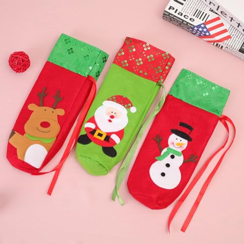 Fundas navideñas de botellas de vino para regalar y decorar cenas 5