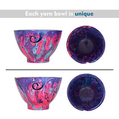 Image of Handcrafted Resin Yarn Bowl, Knitting Resin Storage Bowl, Crochet Kit Organizer. (Purple)