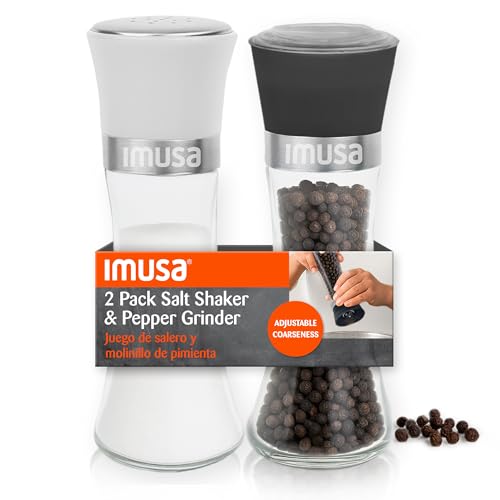Image of IMUSA Salt Shaker and Pepper Grinder Set, 2-Pack, Manual