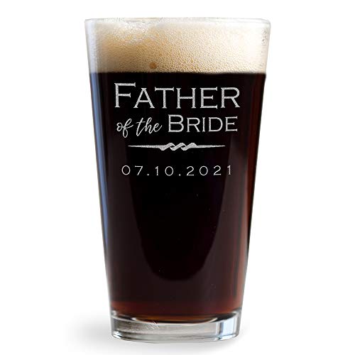 Engraved Personalized Father of the Bride Pint Glass - Personalized Father of the