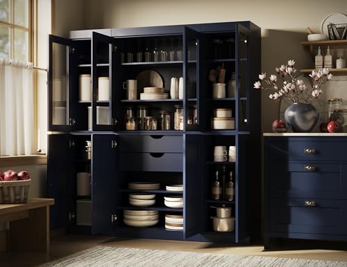 Palace Imports 100% Solid Wood Kitchen Pantry with 2-Drawer Kit,