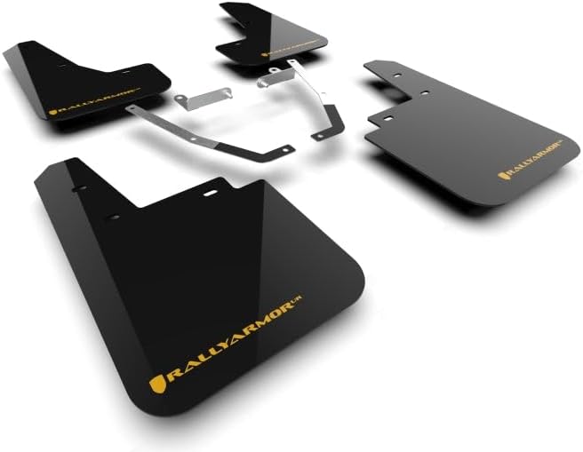 FASTMODZ Rally Armor MF116-UR-BLK-WOR Compatible with 2024 Subaru Crosstrek (Wilderness Only) Black UR Mudflap W/Wild-Orange Logo No Drill Req