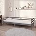 vidaXL Sofá Cama con Colchón Salón Sala de Estar Invitado Pijamada Ocasional Dormitorio Habitación Mobiliario Gris 90x200 cm Madera de Pino Maciza
