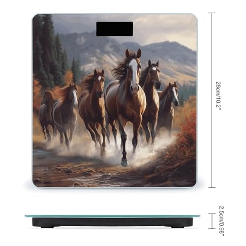 Báscula digital para baño con diseño de caballos miniatura 2
