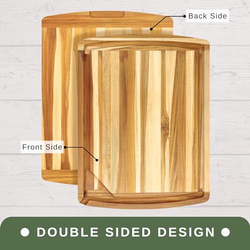 Tabla de cortar rectangular de madera Teak 2-Pack 24x18" miniatura 6