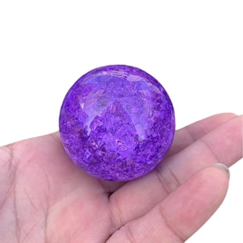 VIDECOR Bola de Cristal Feng Shui Fuente de Agua Bonsai Esfera de Vidrio Bola de Grieta de Hielo Decoración del Jardín del Hogar Adornos Esfera Agrietada Bolas Decorativas 1.96 Pulgadas,B