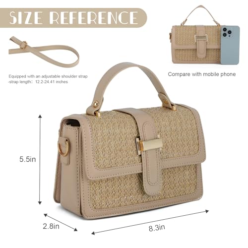 SUKUTU Summer Straw Shoulder Bag for Women Stylish Beach Vacation Crossbody Clutch Purses Handbag4