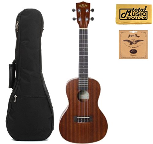 Kala Concert Satin Mahogany Ukulele KA-C, Geared Tuners, Includes Padded Gig Bag, TMS Polishing Cloth & EXTRA Set of… - Les Beatles, Paul McCartney, John Lennon, RIngo Starr, George Harrison Kala Concert Satin Mahogany Ukulele KA-C, Geared Tuners, Includes Padded Gig Bag, TMS Polishing Cloth & EXTRA Set of…