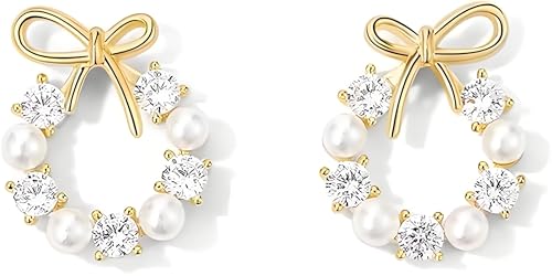 パール ピアス リボン レディース 人気 18金 金属アレルギー対応 女性 真珠 人気 スタッド イヤリング ゴールド お誕生日 クリスマス 普段使い 通勤 結婚式 冠婚葬祭 プレゼントのサムネイル