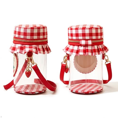 Novelty Purse for Women Cute Strawberry Jam Shaped Crossbody Bag Transparent PVC Bags With Strawberry Accessories - image 4