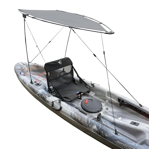 Pelican Kayak Canopy - Water Resistant - UPF 20 Sun Protection - Fits on Most Kayaks - Grey