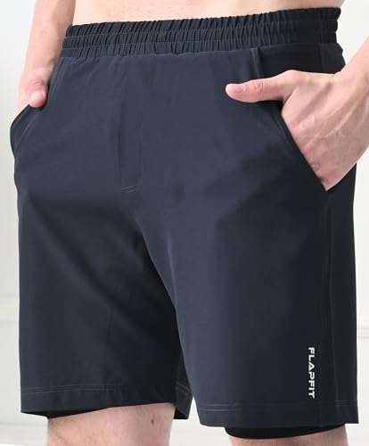Image of Flapfit Men's 2 in 1 Quick Dry Shorts || Gym Shorts for Men Workout || Running Shorts for Men || Sports Shorts for Man