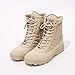 Nvtuuer Men Boots Comfortable Fashion Breathable Lace Up Solid Color Outdoor Autumn Winter Male Knee High Boots (Khaki, 8.5)