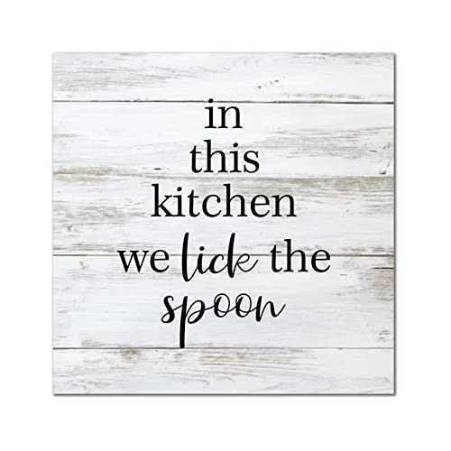 Plaque murale en bois In This Kitchen décoration rétro 35cm - 2